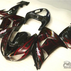 Kawasaki Ninja ZX10R Red Flame Motorcycle fairings(2006-2007)