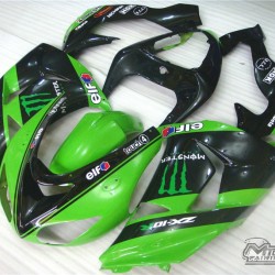 Kawasaki Ninja ZX10R Green & Black Motorcycle fairings(2006-2007)