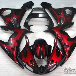 Yamaha YZF R6 Candy Red Flame Motorcycle Fairings(2003-2005)
