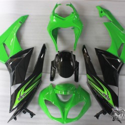 Kawasaki Ninja ZX-6R Green & Black Motorcycle Fairings (2009-2012)