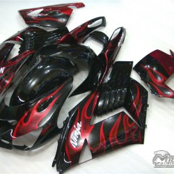 Kawasaki Ninja ZX14R Red Flame Motorcycle fairings(2006-2011)