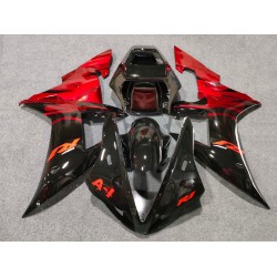  Red Flame Yamaha YZF R1 Motorcycle Fairings(2002-2003)