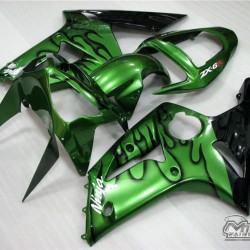 Pearl Green Kawasaki Ninja ZX-6R Motorcycle Fairings (2003-2004)