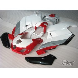 Pure White & Red Ducati 749 999 Motorcycle Fairings(2005-2006)