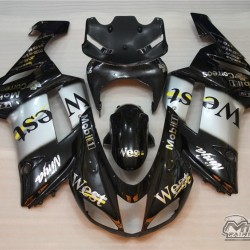 Kawasaki Ninja ZX-6R Black & Silver Motorcycle Fairings (2007-2008)