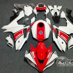 Yamaha R1 Red and White Anniversary Motorcycle Fairings(Full Tank Cover)(2007-2008)