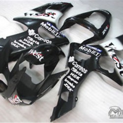 Kawasaki Ninja ZX-6R Glossy Black Motorcycle Fairings (2003-2004)