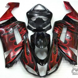 Kawasaki Ninja ZX-6R Red Flame Motorcycle Fairings (2007-2008)