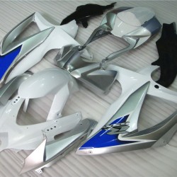 Silver & White Suzuki GSXR600 750 K8 Motorcycle Fairings(2008-2010)